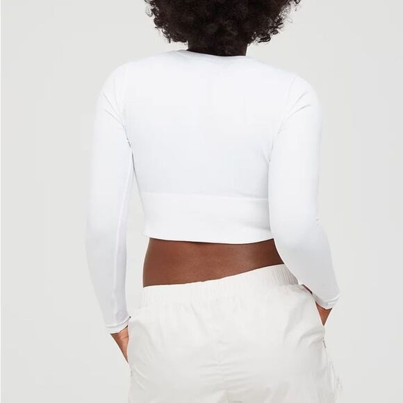 Aerie White Long Sleeve Crop Top - Picture 2 of 8